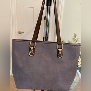 Dusty Grey/Purple Purse with Brown accents